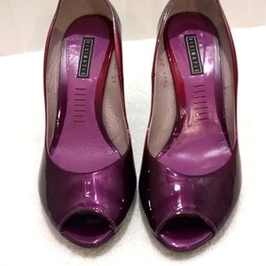 Shoes Sz 6.5 or 37 (Made in Italy) Burgandy Patin Leather NWOT